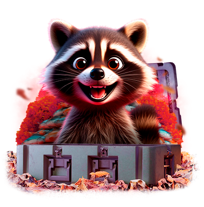 Joyful raccoon